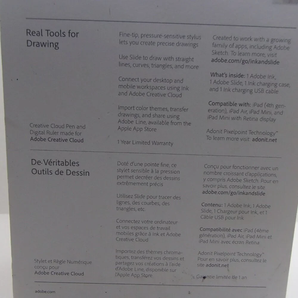 Adobe Ink & Slide Creative Cloud Connected Precision Stylus for iPad